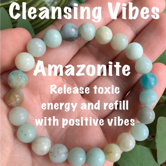 NWT ✨Genuine 8mm Amazonite ✨Cleansing Healing Gemstone Bracelet✨ Handmade - Picture 1 of 7